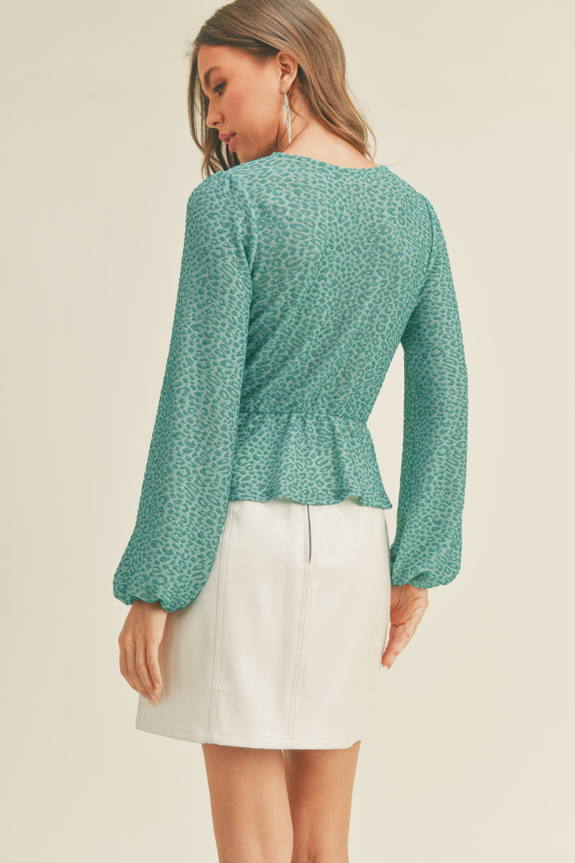 Shiny Animal Print Knot Top