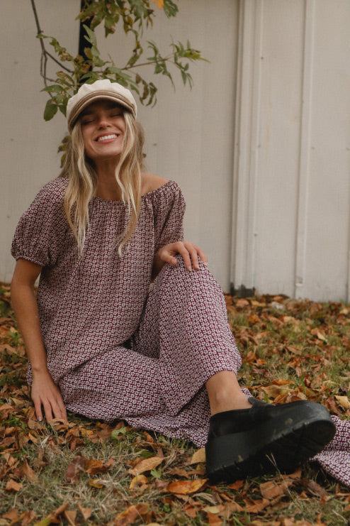 Vintage Flower Pajama Pants