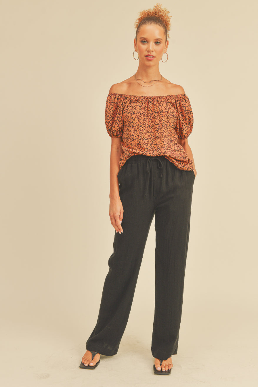 Leopard Heart Print Top