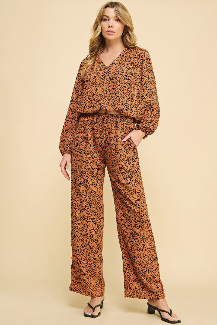 Leopard Heart Print Top