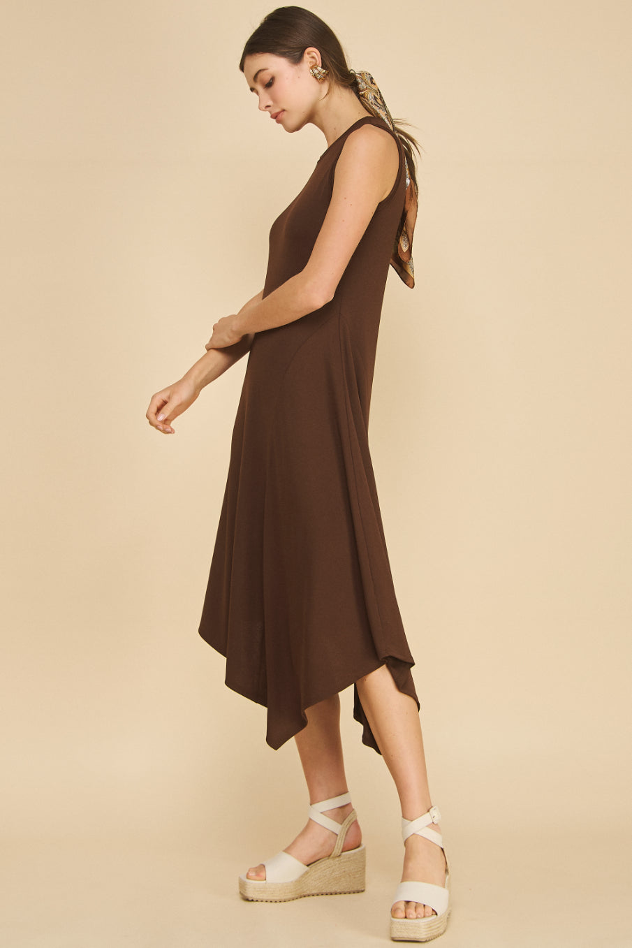 Solene Asymmetrical Rib Dress