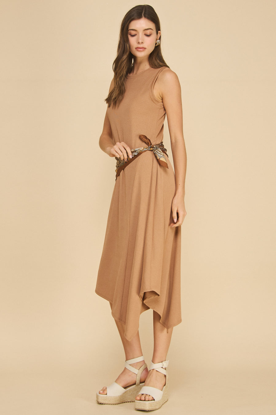 Solene Asymmetrical Rib Dress