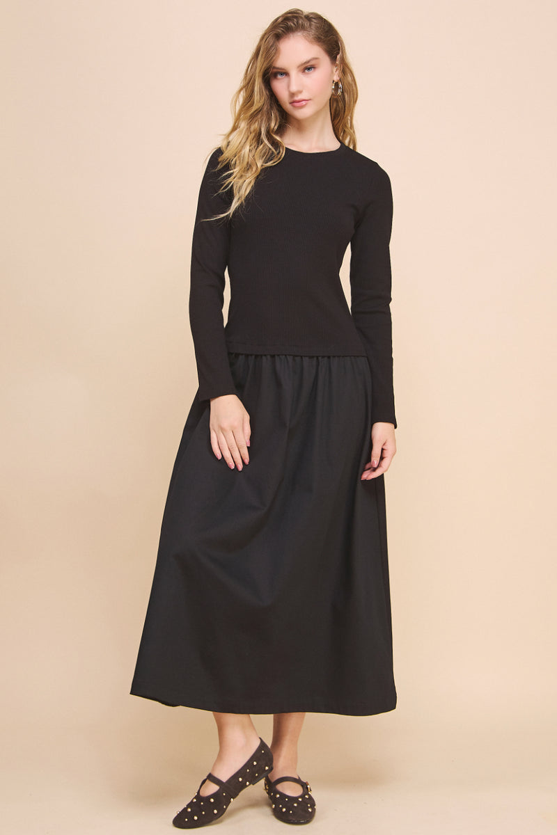 Hepburn Drop-Waist Midi Dress