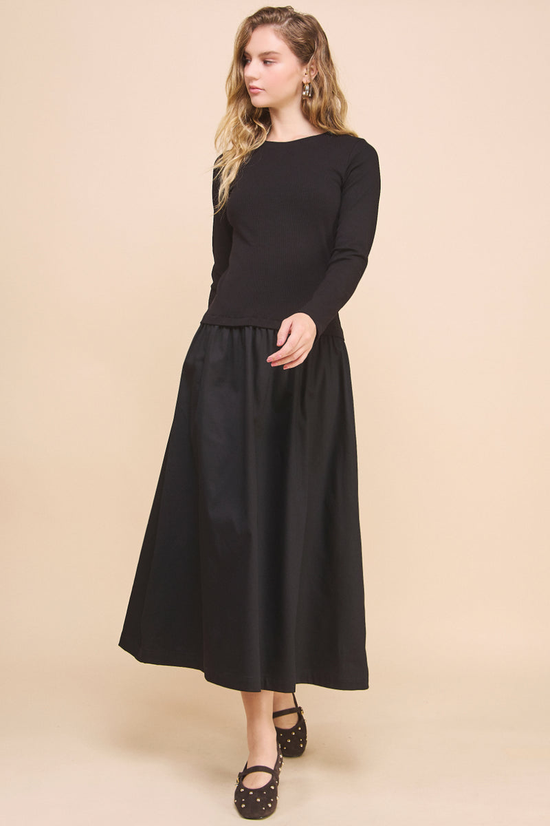 Hepburn Drop-Waist Midi Dress