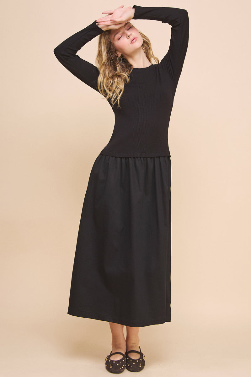 Hepburn Drop-Waist Midi Dress