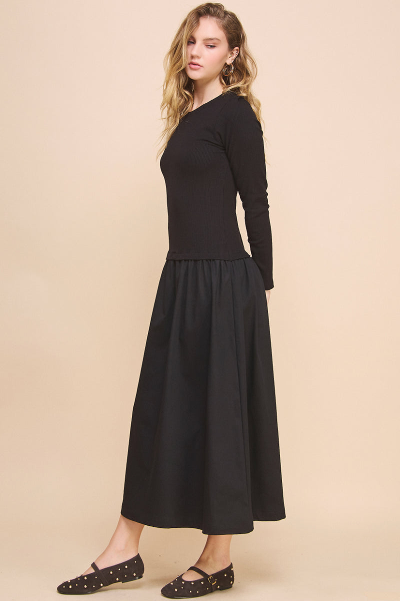 Hepburn Drop-Waist Midi Dress