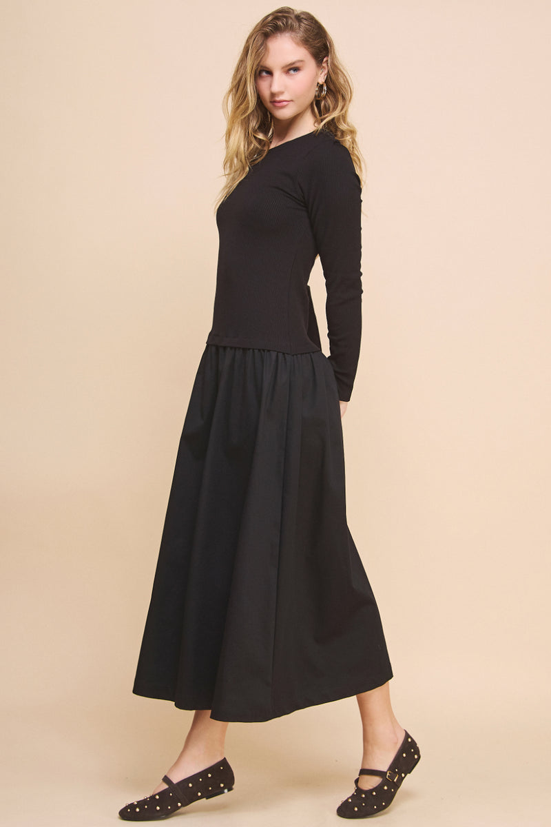 Hepburn Drop-Waist Midi Dress