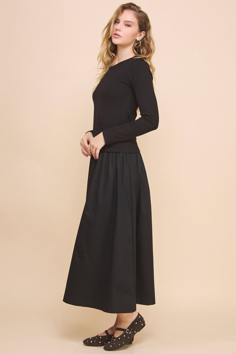 Hepburn Drop-Waist Midi Dress