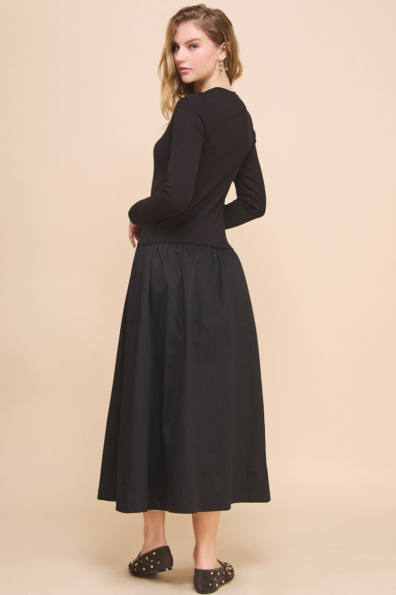 Hepburn Drop-Waist Midi Dress