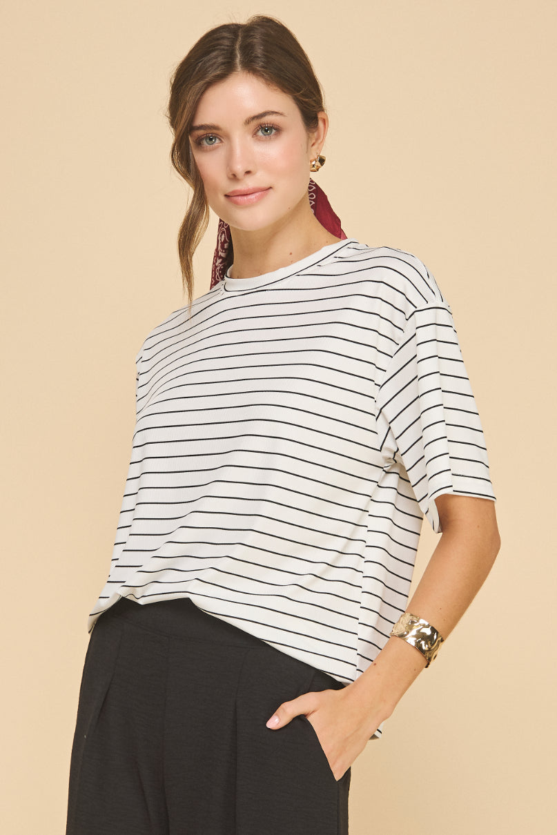 Infinity Oversized Striped Top