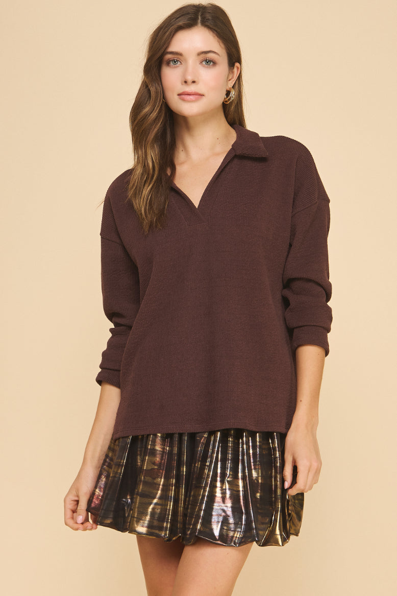 Rib Polo Sweater