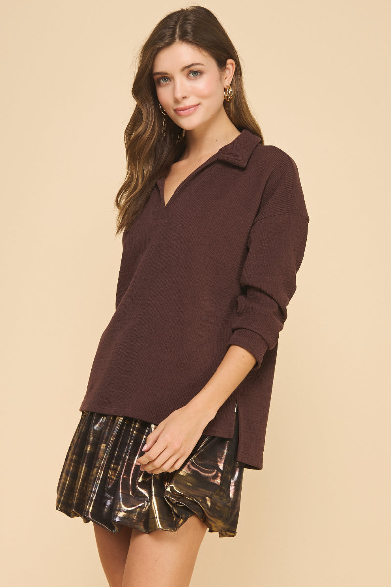 Rib Polo Sweater