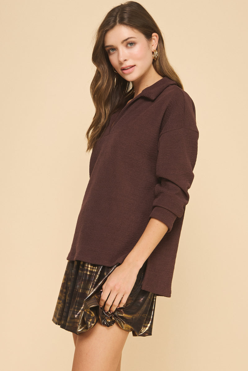 Rib Polo Sweater