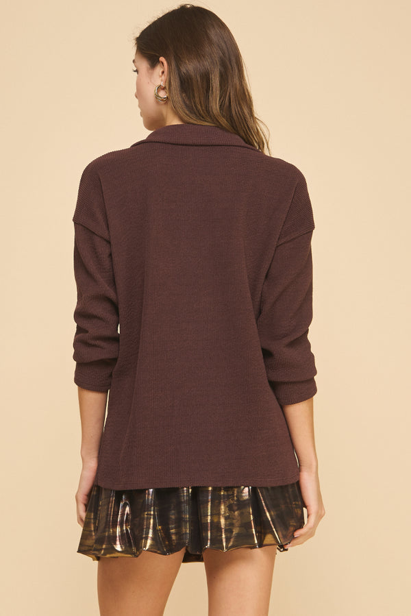 Rib Polo Sweater