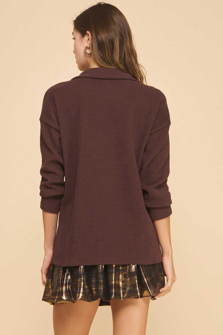 Rib Polo Sweater
