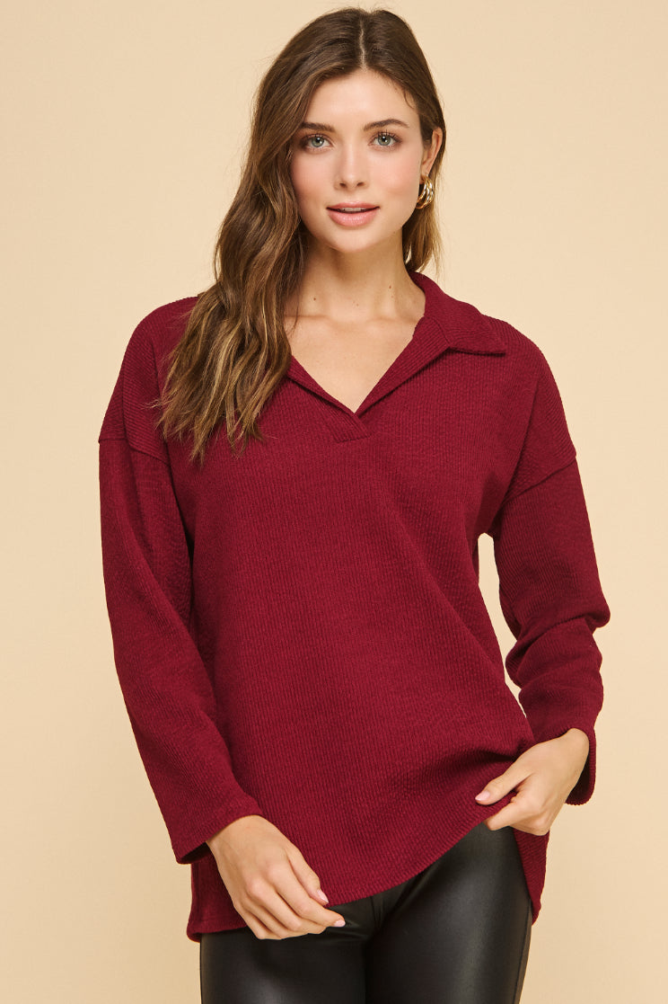 Rib Polo Sweater