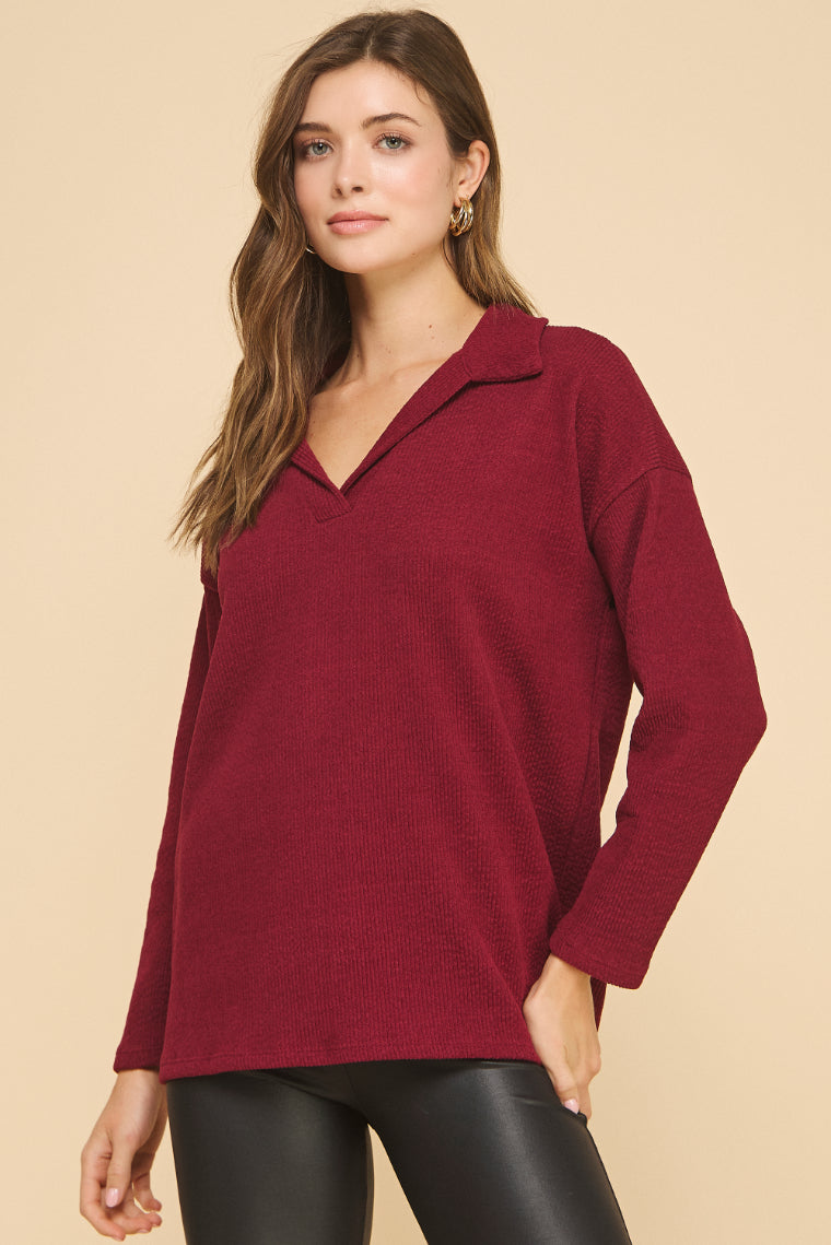 Rib Polo Sweater