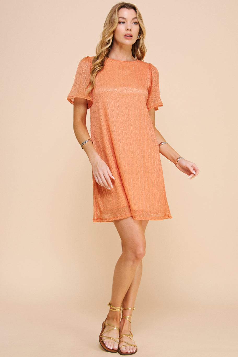 Pleated Knit Ombré Dress