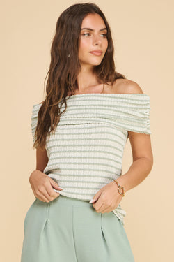 Off the shoulder Striped Top