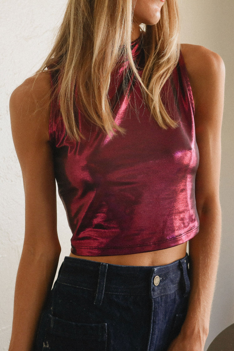 Metallic Cropped Top