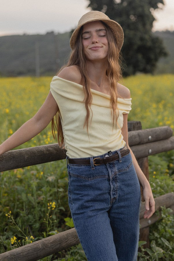 Off The Shoulder Rib Top