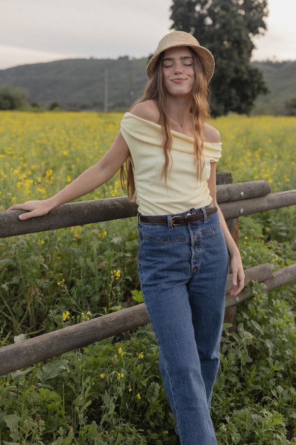 Off The Shoulder Rib Top