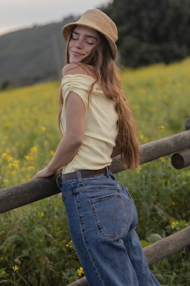 Off The Shoulder Rib Top