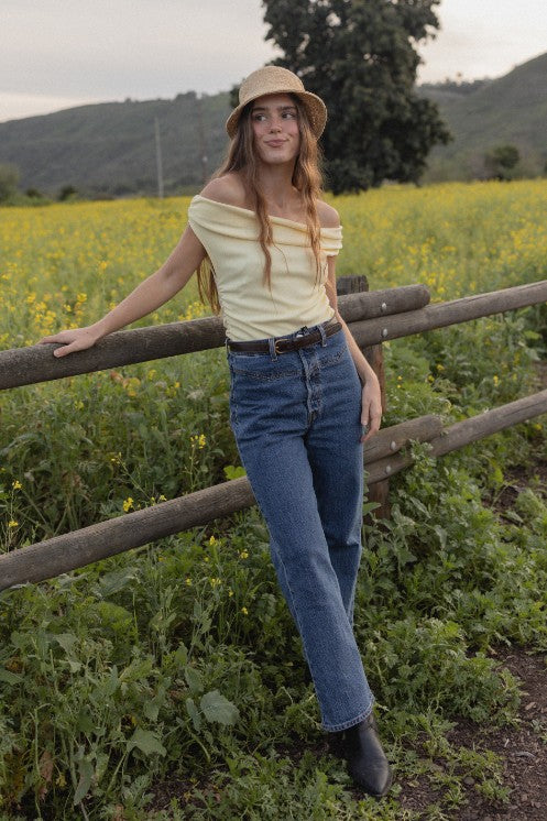 Off The Shoulder Rib Top