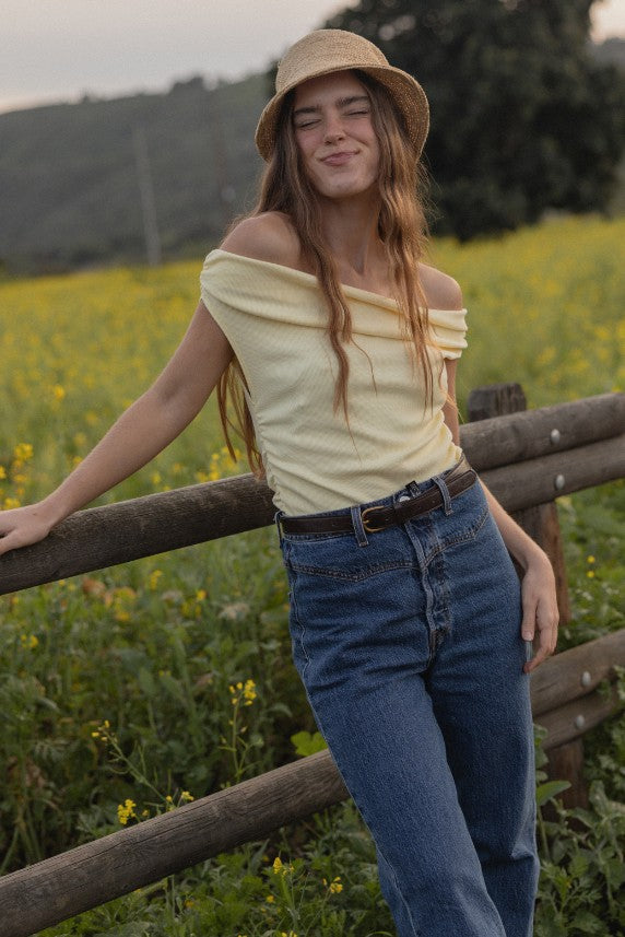 Off The Shoulder Rib Top