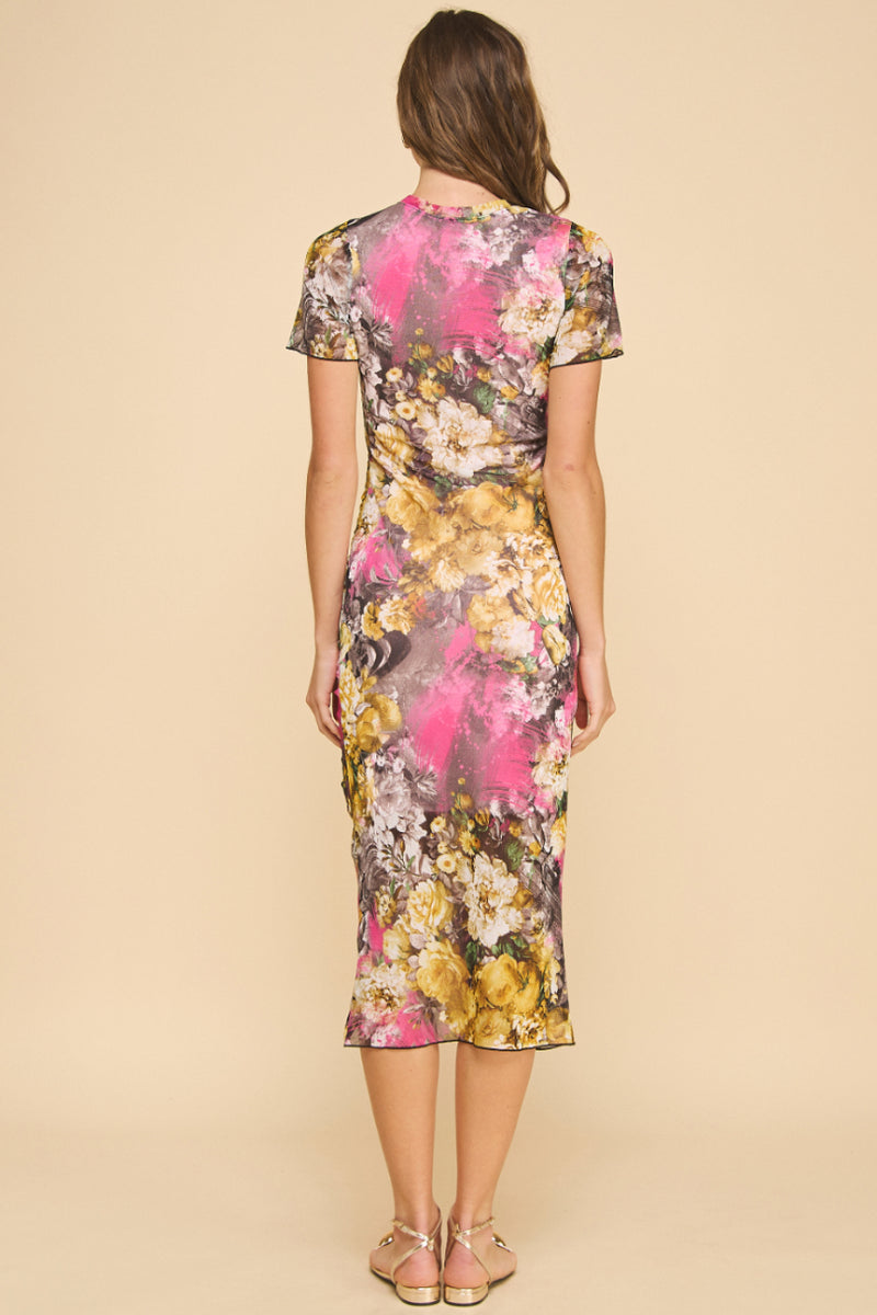 Mesh Ruched Dress