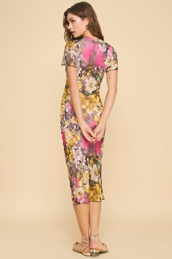 Mesh Ruched Dress