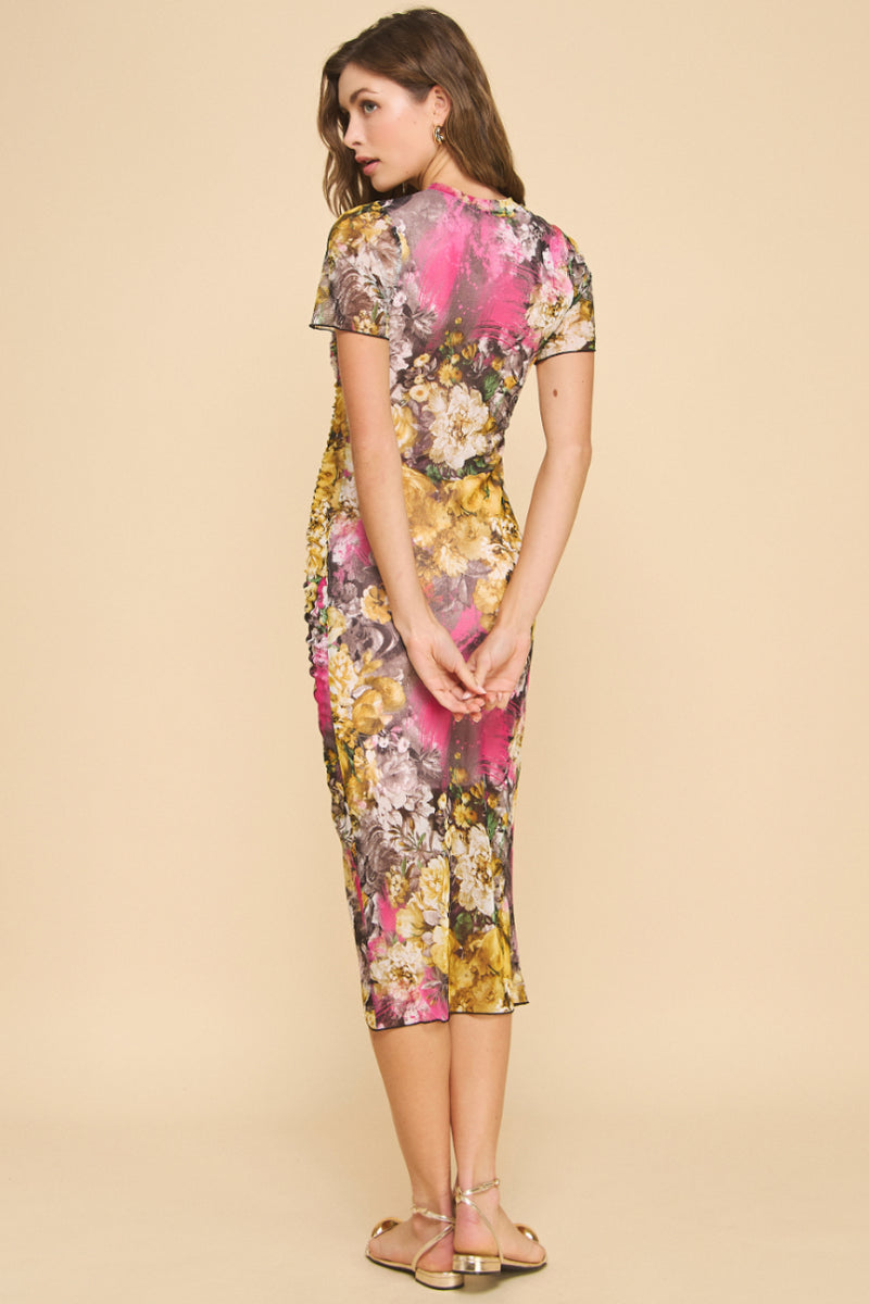 Mesh Ruched Dress