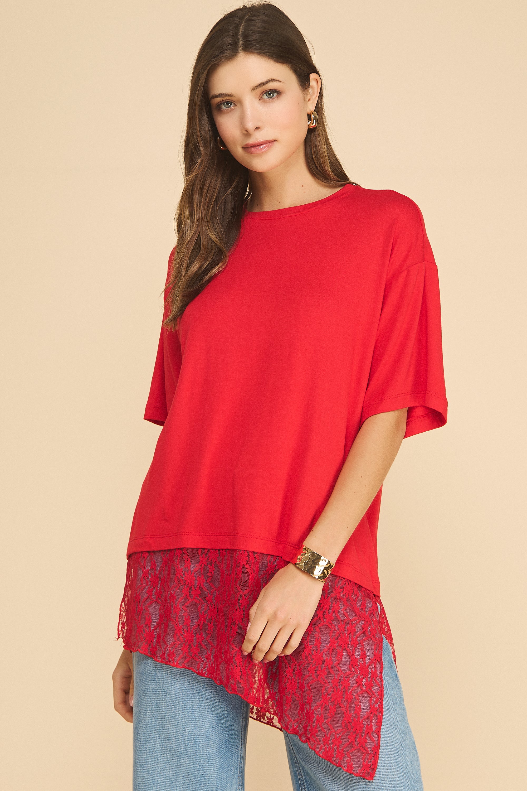 Liora T-shirt with Lace detail