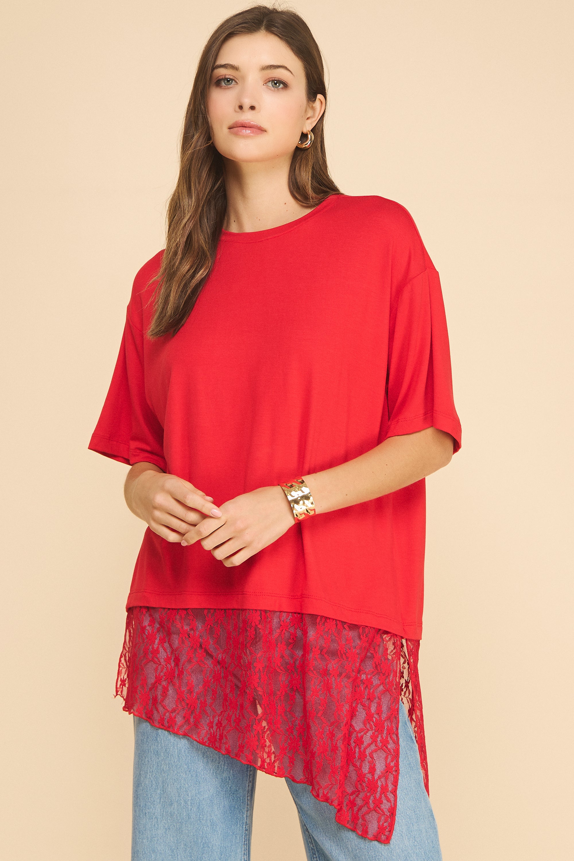 Liora T-shirt with Lace detail