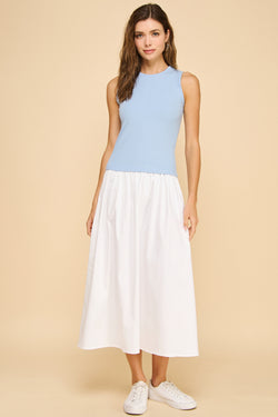 Drop-Waist Midi Dress
