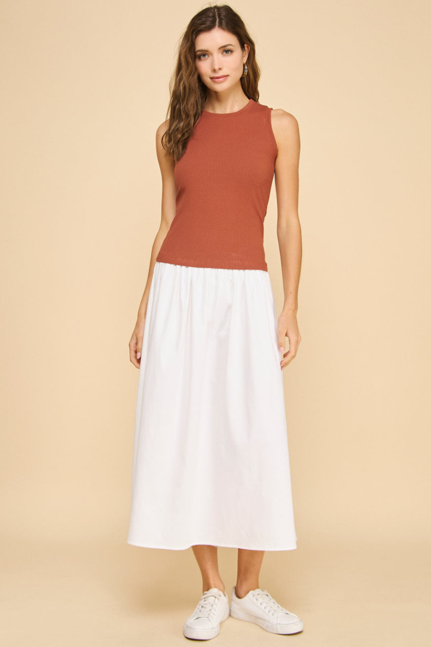 Drop-Waist Midi Dress