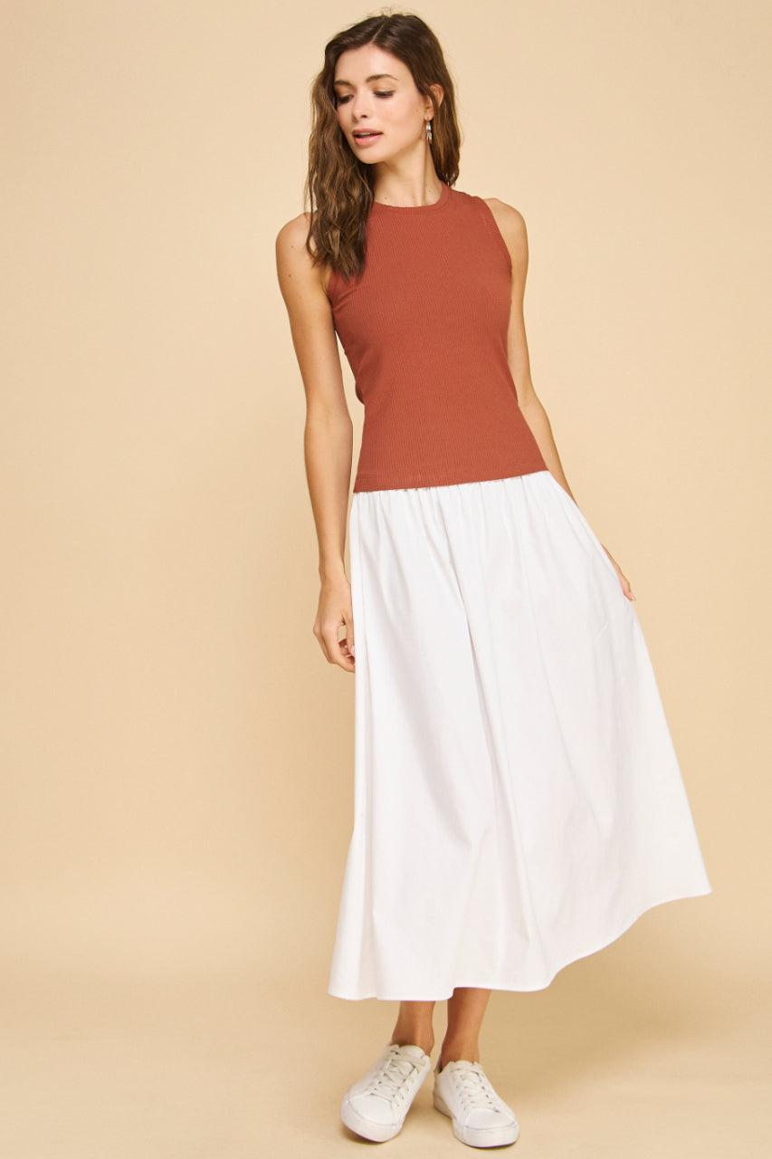 Drop-Waist Midi Dress