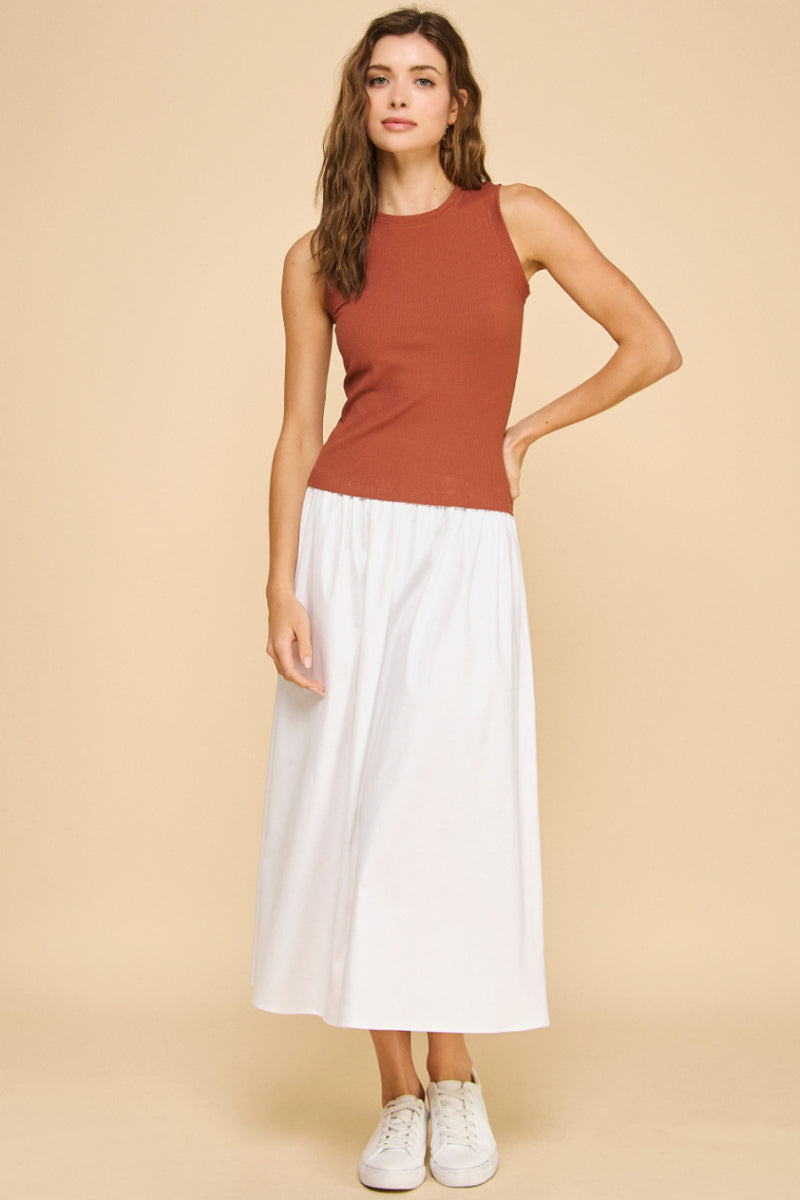 Drop-Waist Midi Dress