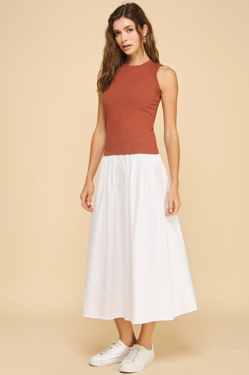 Drop-Waist Midi Dress