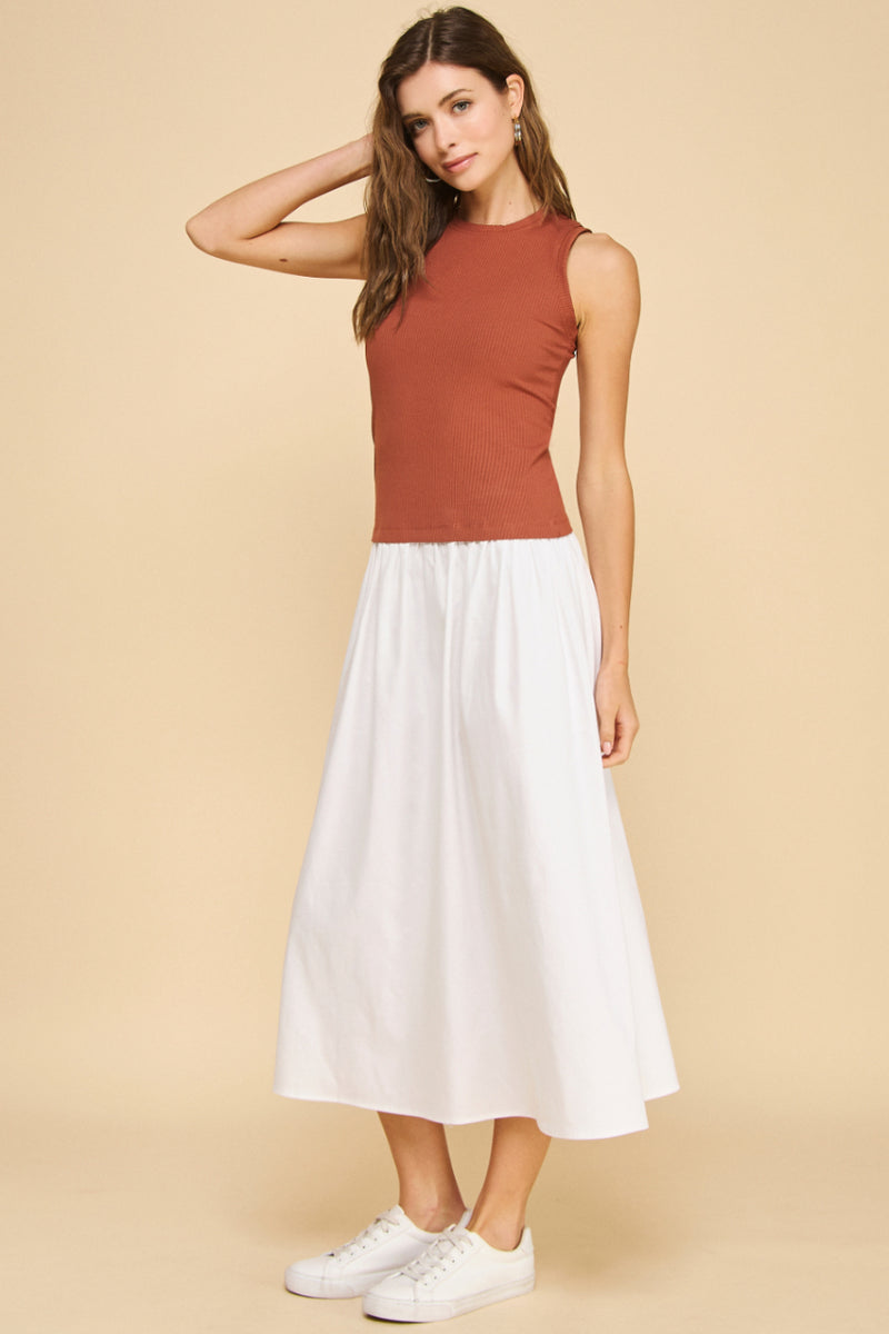 Drop-Waist Midi Dress