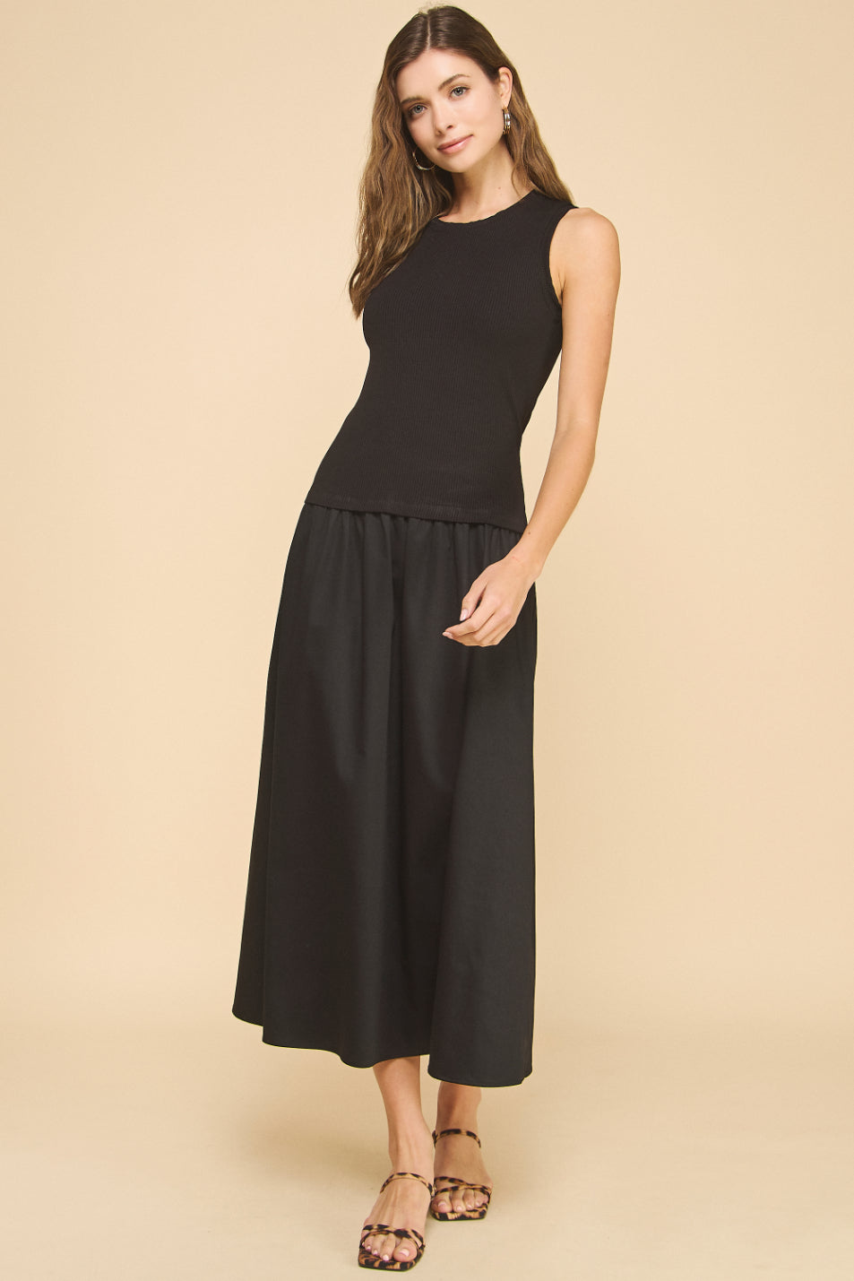 Drop-Waist Midi Dress