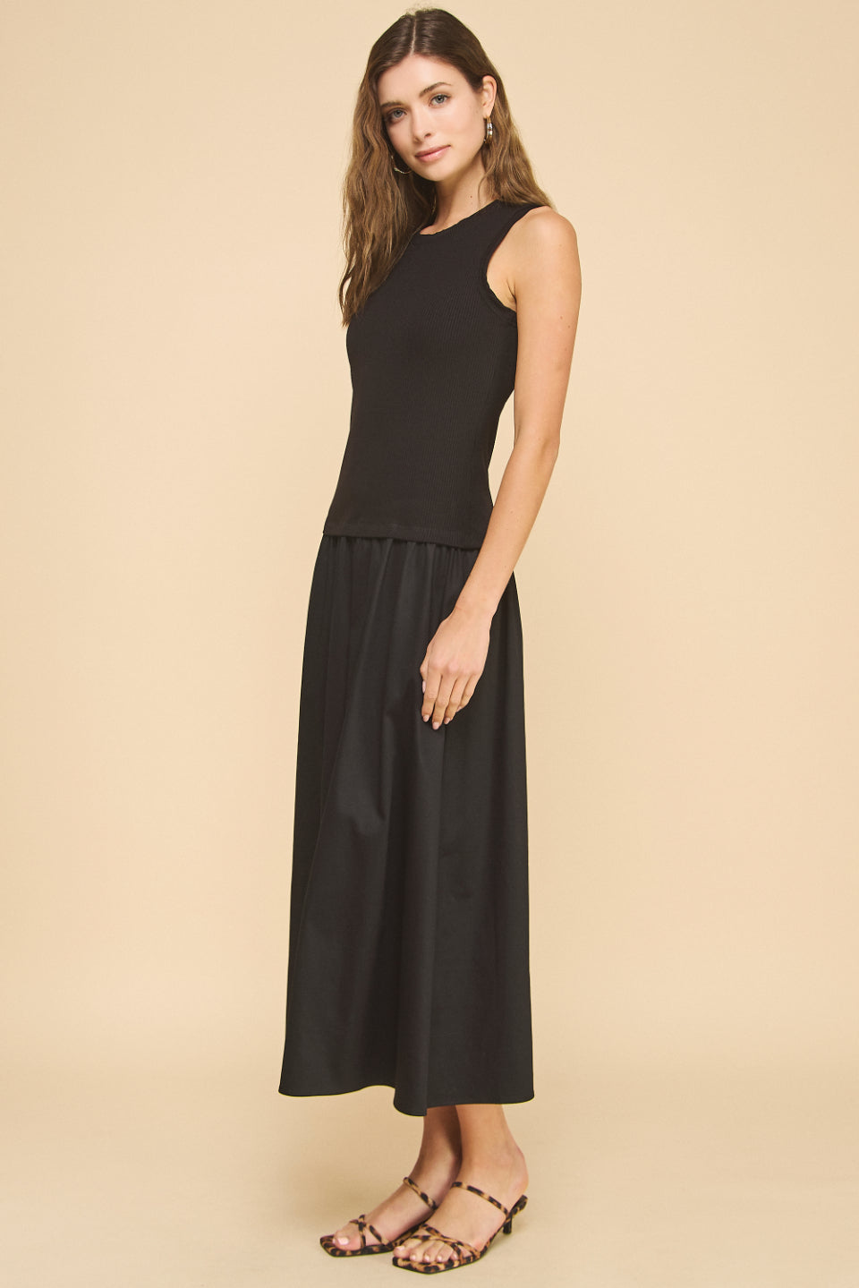 Drop-Waist Midi Dress