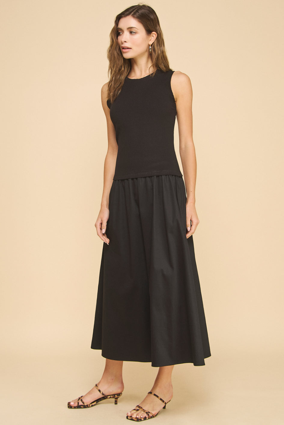 Drop-Waist Midi Dress