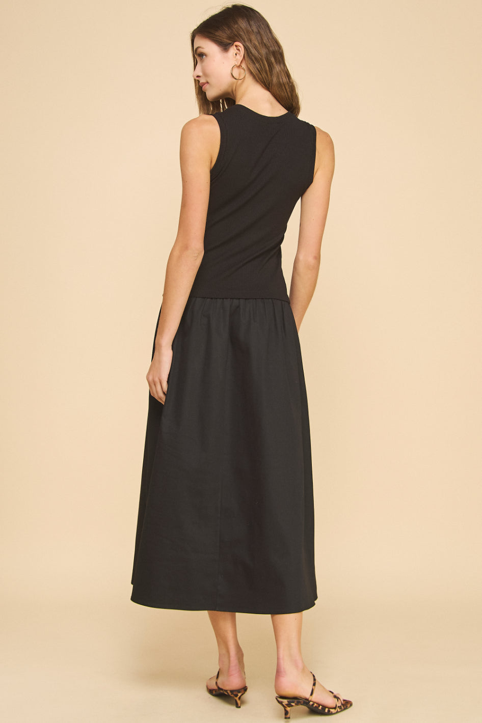 Drop-Waist Midi Dress