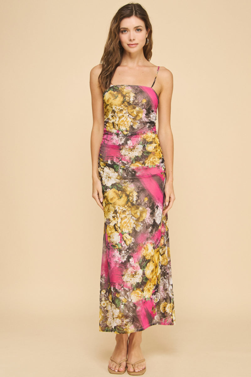Mesh Ruched Dress