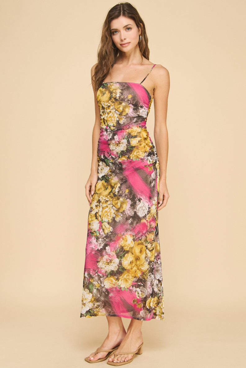 Mesh Ruched Dress