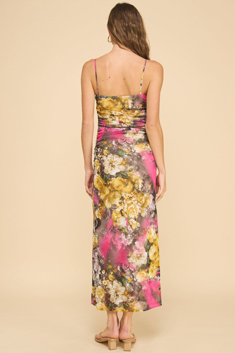 Mesh Ruched Dress