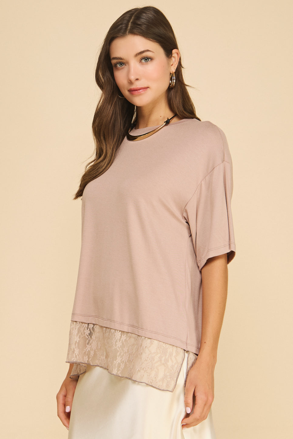 Aurielle T-shirt with Lace detail