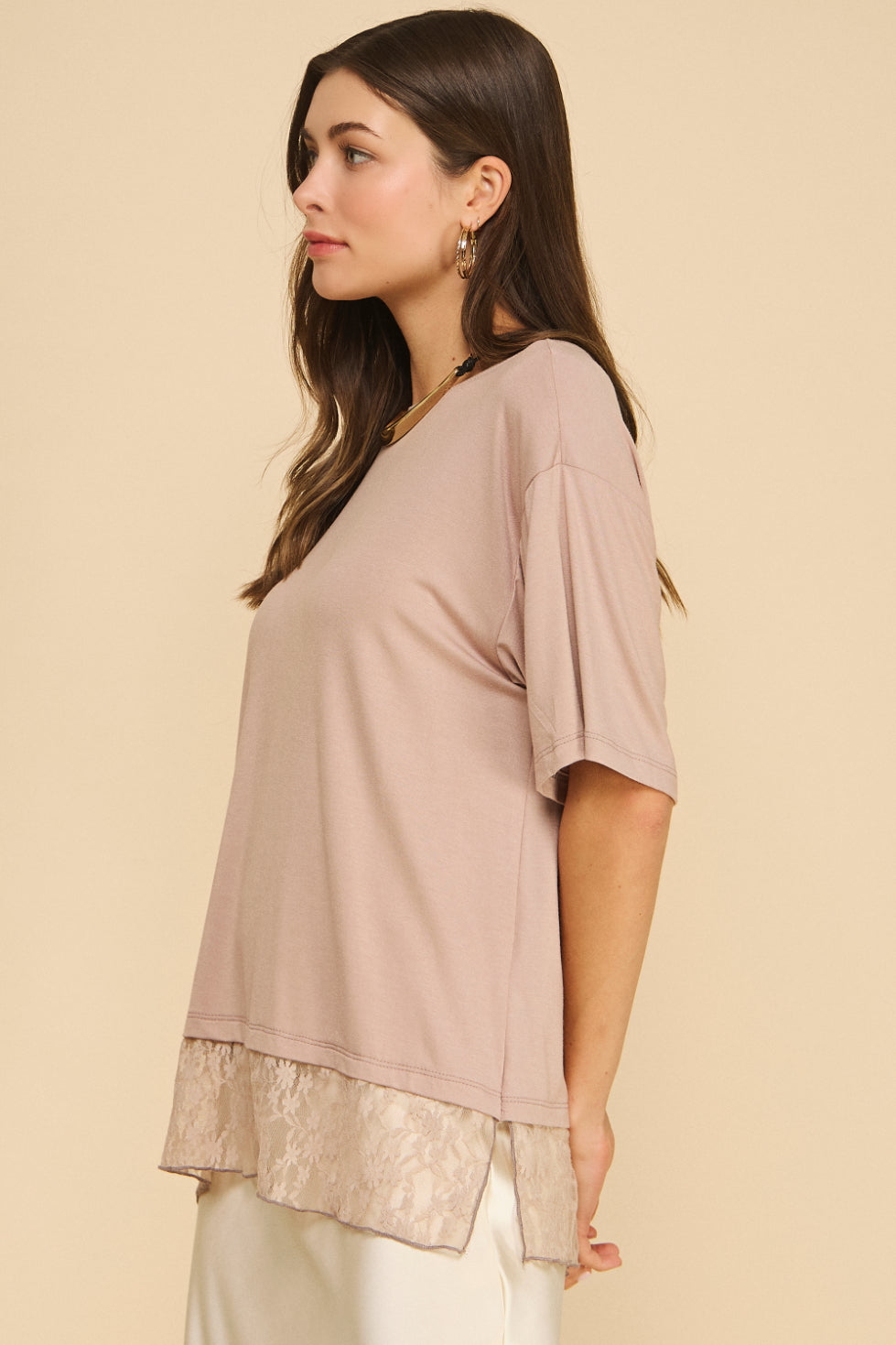 Aurielle T-shirt with Lace detail