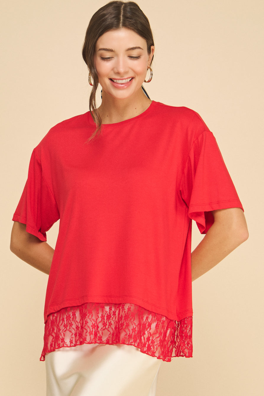 Aurielle T-shirt with Lace detail